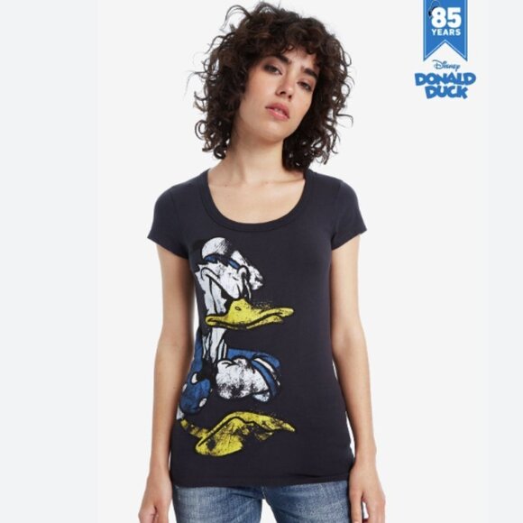 Desigual x Disney Angry Donald Short-Sleeve T-Shirt Sz S - Picture 1 of 9